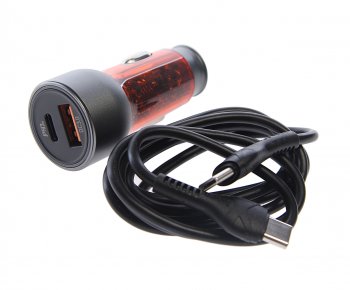 929 р. Устройство зарядное в прикуриватель 1USB 12V кабель USB Type C HOCO HOCO nz8 orange  с доставкой в г. Пермь. Увеличить фотографию 1
