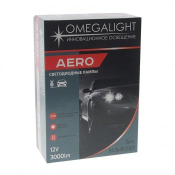 1 899 р. Лампа светодиодная 12V HB4 P22d 3000Lm (2шт.) Aero OMEGALIGHT OMEGALIGHT olledhb4aero-2  с доставкой в г. Пермь. Увеличить фотографию 3