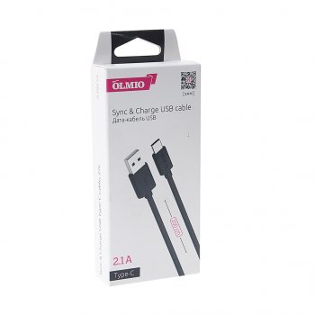 319 р. Кабель USB Type C 2м черный OLMIO OLMIO olm-038656 OLMIO olm-038656  с доставкой в г. Пермь. Увеличить фотографию 2