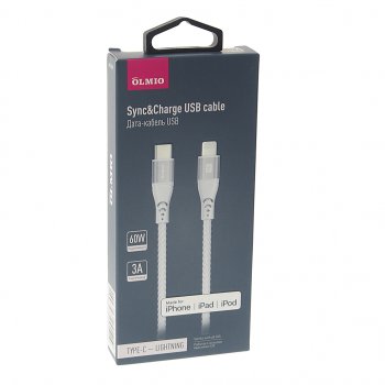 1 599 р. Кабель iPhone (5-)-USB Type C 1.2м OLMIO OLMIO olm-041659  с доставкой в г. Пермь. Увеличить фотографию 2