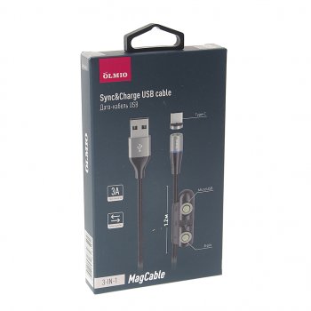 749 р. Кабель iPhone (5-)micro USBUSB Type C 1.2м OLMIO OLMIO olm-041662  с доставкой в г. Пермь. Увеличить фотографию 3