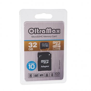 399 р. Карта памяти 32GB MicroSD class 10 + SD адаптер OLTRAMAX OLTRAMAX om032gcsdhc10-ad  с доставкой в г. Пермь. Увеличить фотографию 1