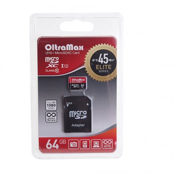 619 р. Карта памяти 64GB MicroSD class 10 + SD адаптер OLTRAMAX OLTRAMAX om064gcsdxc10uhs-1-elu1  с доставкой в г. Пермь. Увеличить фотографию 1