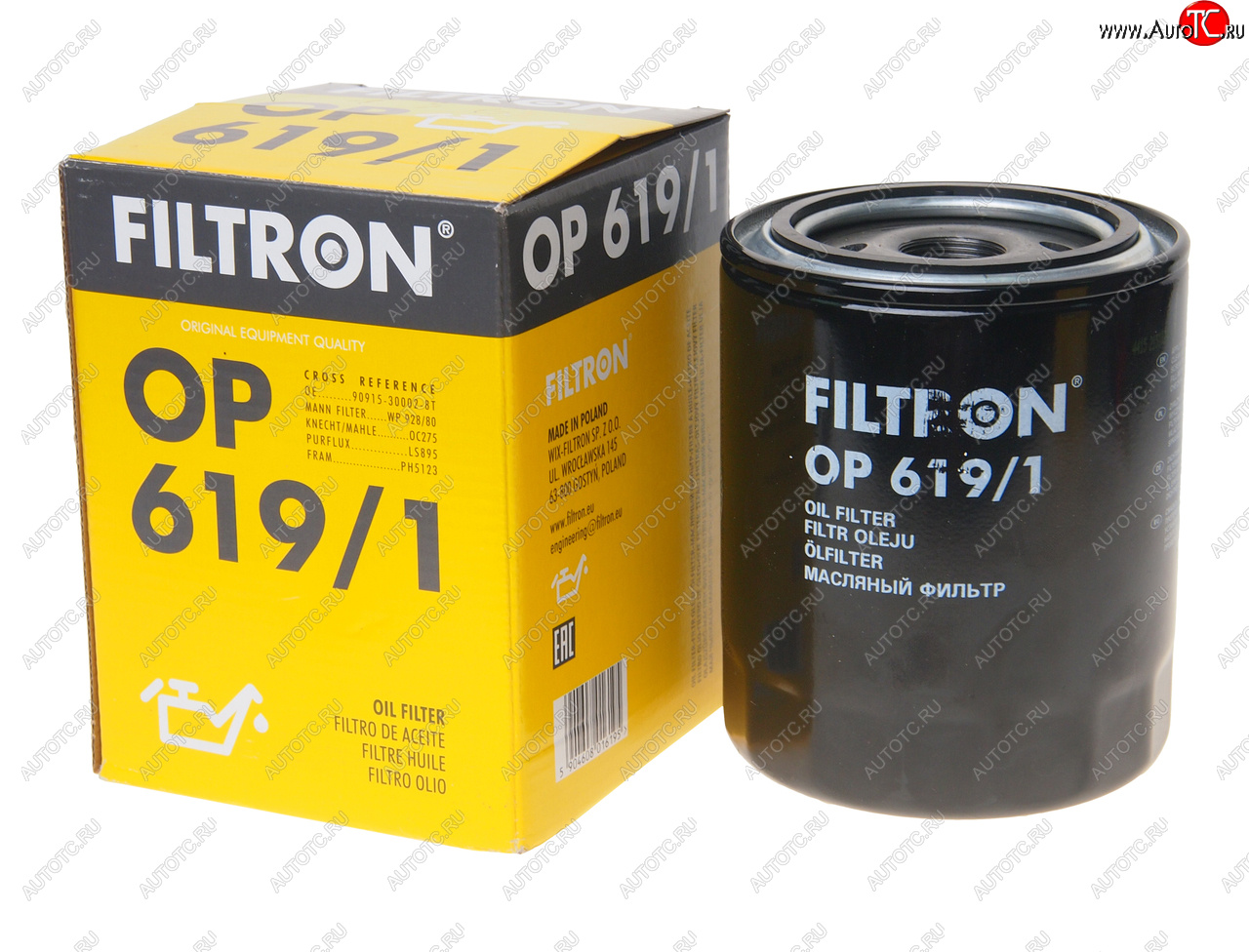 1 269 р. Фильтр масляный TOYOTA Avensis (T22,T25),Corolla,Land Cruiser 70,80,90,120 (2.0 D4.2 DTD) FILTRON FILTRON op6191  с доставкой в г. Пермь