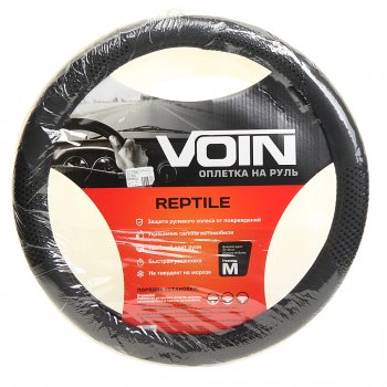 699 р. Оплетка руля (M) 37-39см черная экокожа Reptile VOIN VOIN oplv0701  с доставкой в г. Пермь. Увеличить фотографию 1
