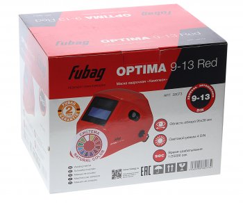 5 499 р. Маска сварщика регулировка затемнения (хамелеон) FUBAG FUBAG optima 9.13 red  с доставкой в г. Пермь. Увеличить фотографию 5