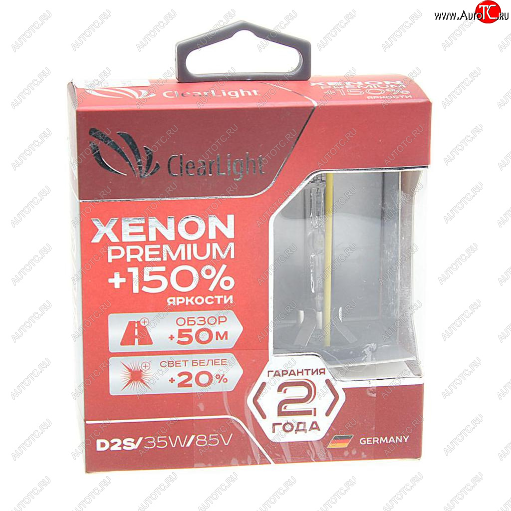 1 779 р. Лампа ксеноновая D2S 5000K +150% бокс (2шт.) Premium CLEARLIGHT CLEARLIGHT pcl d2s 150-2xp-2  с доставкой в г. Пермь
