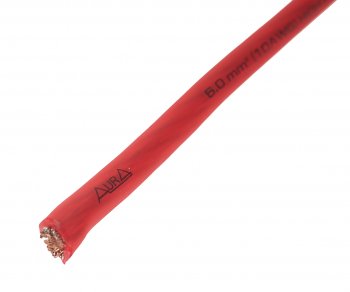 80 р. Кабель силовой 10Ga (6мм) 1м красный AURA AURA pcs-306r 75м  с доставкой в г. Пермь. Увеличить фотографию 1