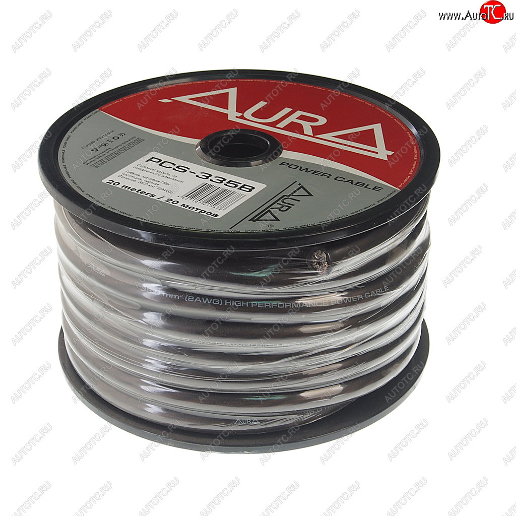 469 р. Кабель силовой 2Ga (35мм) 1м черный AURA AURA pcs-335b 20м  с доставкой в г. Пермь