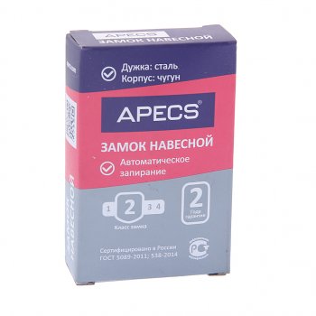 369 р. Замок навесной 60мм APECS APECS pd-03-60  с доставкой в г. Пермь. Увеличить фотографию 2