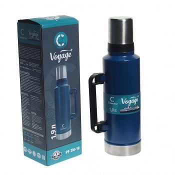 1 989 р. Термос 1.9л узкая горловина сталь, синий Voyage СЛЕДОПЫТ СЛЕДОПЫТ pf-tm-19  с доставкой в г. Пермь. Увеличить фотографию 1