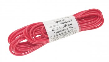 196 р. Провод монтажный ПГВА 5м (сечение 1.5 кв.мм) красный АЭНК АЭНК пгва-5-1.5(кр)  с доставкой в г. Пермь. Увеличить фотографию 1