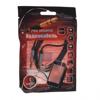 155 р. Кабель jack 3.5 1м черный PRO LEGEND PRO LEGEND pl1030  с доставкой в г. Пермь. Увеличить фотографию 1