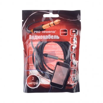 218 р. Кабель jack 3.5 2м черный PRO LEGEND PRO LEGEND pl1036  с доставкой в г. Пермь. Увеличить фотографию 1