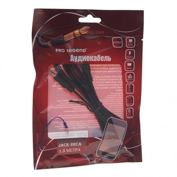158 р. Кабель jack 3.5-RCA 1.5м PRO LEGEND PRO LEGEND pl1059  с доставкой в г. Пермь. Увеличить фотографию 1