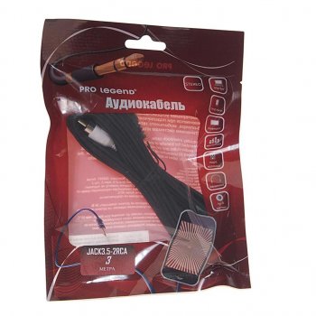 175 р. Кабель jack 3.5-RCA 3м PRO LEGEND PRO LEGEND pl1060  с доставкой в г. Пермь. Увеличить фотографию 1