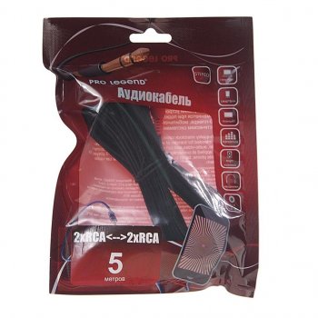 200 р. Кабель RCA 2х2 5м PRO LEGEND PRO LEGEND pl1069  с доставкой в г. Пермь. Увеличить фотографию 1