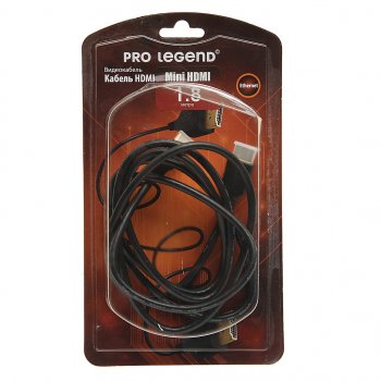 669 р. Кабель miniHDMI 1.8м PRO LEGEND PRO LEGEND pl1128  с доставкой в г. Пермь. Увеличить фотографию 1