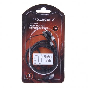 379 р. Кабель iPhone (5-) 1м магнитный PRO LEGEND PRO LEGEND pl1150  с доставкой в г. Пермь. Увеличить фотографию 1