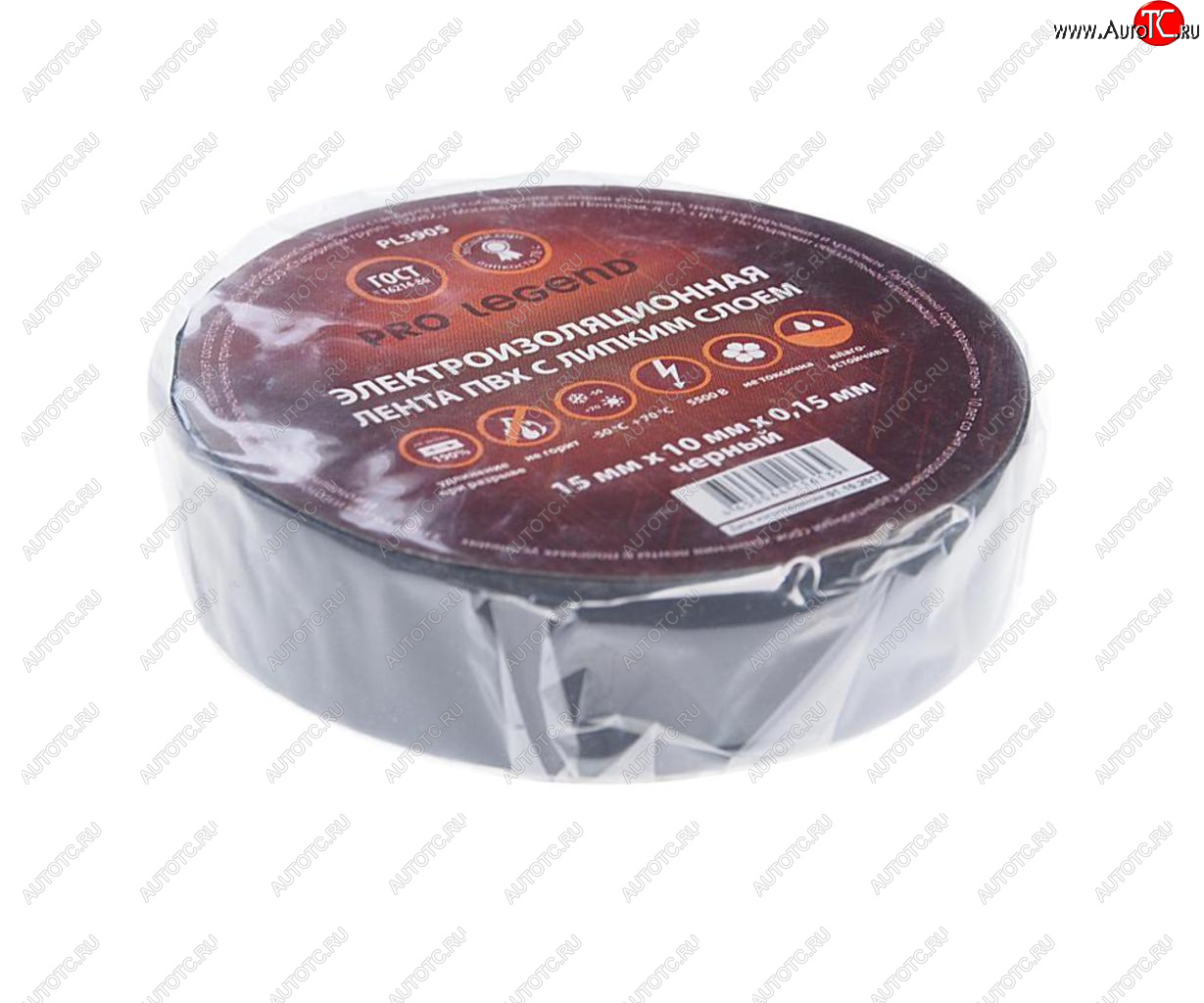 39 р. Изолента ПВХ черная 15ммх10м PRO LEGEND PRO LEGEND pl3905  с доставкой в г. Пермь