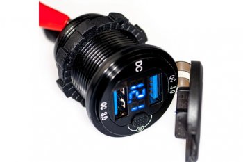 1 289 р. Розетка автомобильная встраиваемая 12V-24V 2USB вольтметр QC3.0 PRO LEGEND PRO LEGEND pl9370  с доставкой в г. Пермь. Увеличить фотографию 3