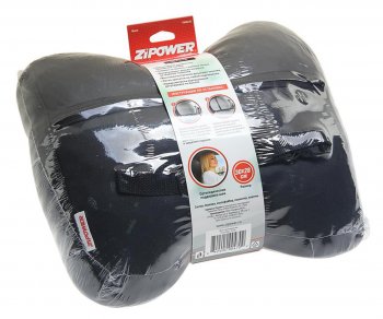 849 р. Подушка на подголовник 30х28см экокожа черная ZIPOWER ZIPOWER pm0470  с доставкой в г. Пермь. Увеличить фотографию 2