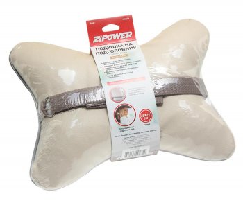 889 р. Подушка на подголовник косточка 30х21см экокожа бежевая ZIPOWER ZIPOWER pm0475  с доставкой в г. Пермь. Увеличить фотографию 2