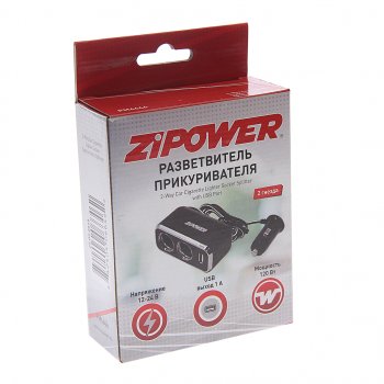 799 р. Разветвитель прикуривателя 2-х гнездовой 12-24V 1USB ZIPOWER ZIPOWER pm6646  с доставкой в г. Пермь. Увеличить фотографию 2
