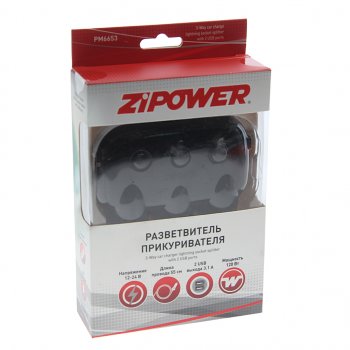 929 р. Разветвитель прикуривателя 3-х гнездовой 12-24V 2USB ZIPOWER ZIPOWER pm6653  с доставкой в г. Пермь. Увеличить фотографию 3