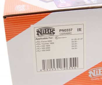 3 099 р. Колодки тормозные FORD Focus (98-04) передние (4шт.) NIBK NIBK pn0337 NIBK pn0337  с доставкой в г. Пермь. Увеличить фотографию 4