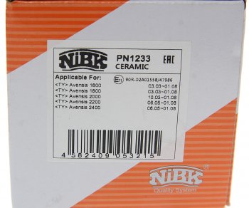3 089 р. Колодки тормозные передние (4шт.) NIBK Toyota Avensis T270 седан дорестайлинг (2008-2011)  с доставкой в г. Пермь. Увеличить фотографию 4