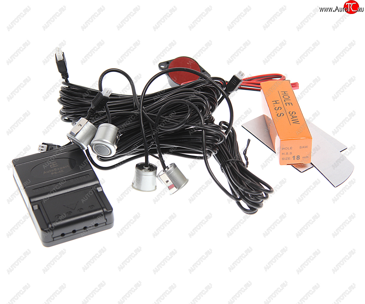 1 339 р. Датчик парковки d=19мм AUTOEXPERT AUTOEXPERT ps-4z-silver  с доставкой в г. Пермь