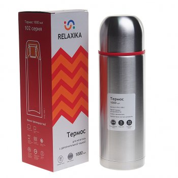 1 679 р. Термос 1л стальной 2 чашки RELAXIKA RELAXIKA r102.1000.1  с доставкой в г. Пермь. Увеличить фотографию 1