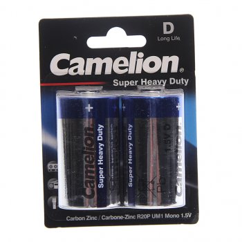 141 р. Батарейка D R20 1.5V блистер 2шт. (цена за 1шт.) Saline CAMELION CAMELION r20p-bp2b  с доставкой в г. Пермь. Увеличить фотографию 3