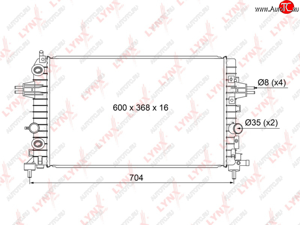 11 799 р. Радиатор OPEL Astra H,Zafira B (05-) охлаждения двигателя LYNX LYNX rb1106  с доставкой в г. Пермь