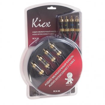 4 199 р. Кабель RCA 4х4 5м KICX KICX rca-06  с доставкой в г. Пермь. Увеличить фотографию 1