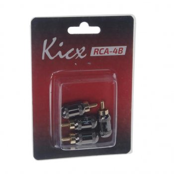 749 р. Штекер RCA-(папа) металл 4шт. Комплект KICX KICX rca-4b  с доставкой в г. Пермь. Увеличить фотографию 1