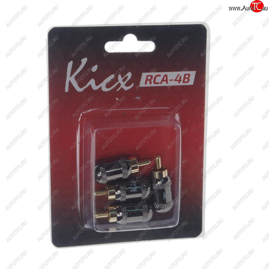 749 р. Штекер RCA-(папа) металл 4шт. Комплект KICX KICX rca-4b  с доставкой в г. Пермь
