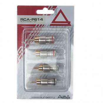 699 р. Штекер RCA комплект 4шт. AURA AURA rca-p614  с доставкой в г. Пермь. Увеличить фотографию 1