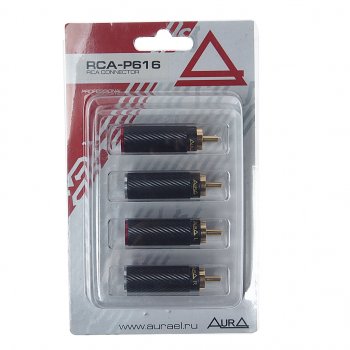 1 069 р. Штекер RCA комплект 4шт. AURA AURA rca-p616  с доставкой в г. Пермь. Увеличить фотографию 1