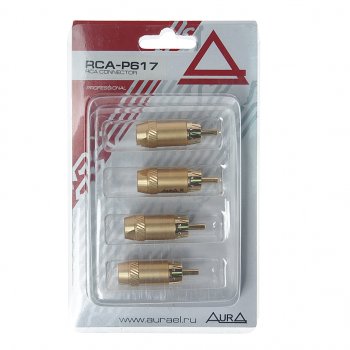 819 р. Штекер RCA комплект 4шт. AURA AURA rca-p617  с доставкой в г. Пермь. Увеличить фотографию 1