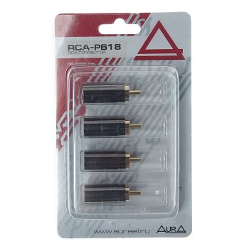 819 р. Штекер RCA комплект 4шт. AURA AURA rca-p618  с доставкой в г. Пермь. Увеличить фотографию 1