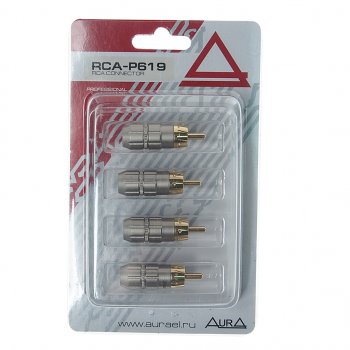749 р. Штекер RCA комплект 4шт. AURA AURA rca-p619  с доставкой в г. Пермь. Увеличить фотографию 1