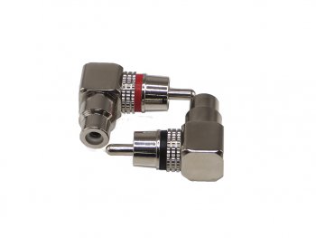 589 р. Переходник RCA-RCA угловой 2шт. AURA AURA rca-p620  с доставкой в г. Пермь. Увеличить фотографию 2