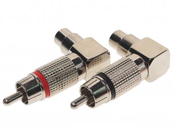 549 р. Переходник RCA-RCA угловой 2шт. AURA AURA rca-p621  с доставкой в г. Пермь. Увеличить фотографию 1