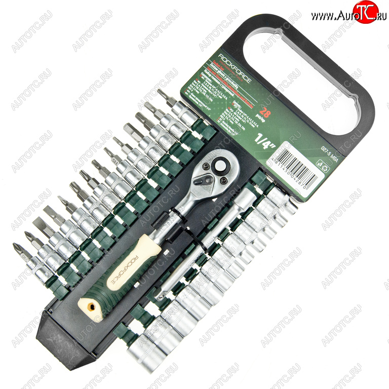 1 539 р. Набор головок торцевых и бит-головок 14 27 предметов ROCKFORCE ROCKFORCE rf-027-5msa  с доставкой в г. Пермь