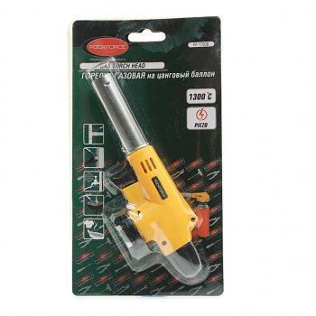 529 р. Горелка газовая под цанговый баллон с пьезоподжигом ROCKFORCE ROCKFORCE rf-175gb  с доставкой в г. Пермь. Увеличить фотографию 3