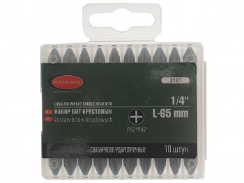 579 р. Набор бит 14 PH2xPH2 L=65мм 10 предметов в футляре ROCKFORCE ROCKFORCE rf-2101  с доставкой в г. Пермь. Увеличить фотографию 1