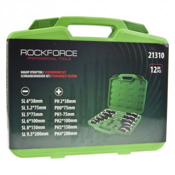 2 489 р. Набор отверток силовых ударных 12 предметов в кейсе ROCKFORCE ROCKFORCE rf-21310  с доставкой в г. Пермь. Увеличить фотографию 3