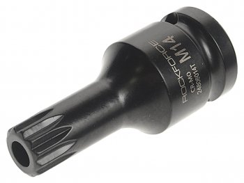 399 р. Бита-головка 12 SPLINE M14 с отверстием ударная ROCKFORCE ROCKFORCE rf-24806014t  с доставкой в г. Пермь. Увеличить фотографию 1